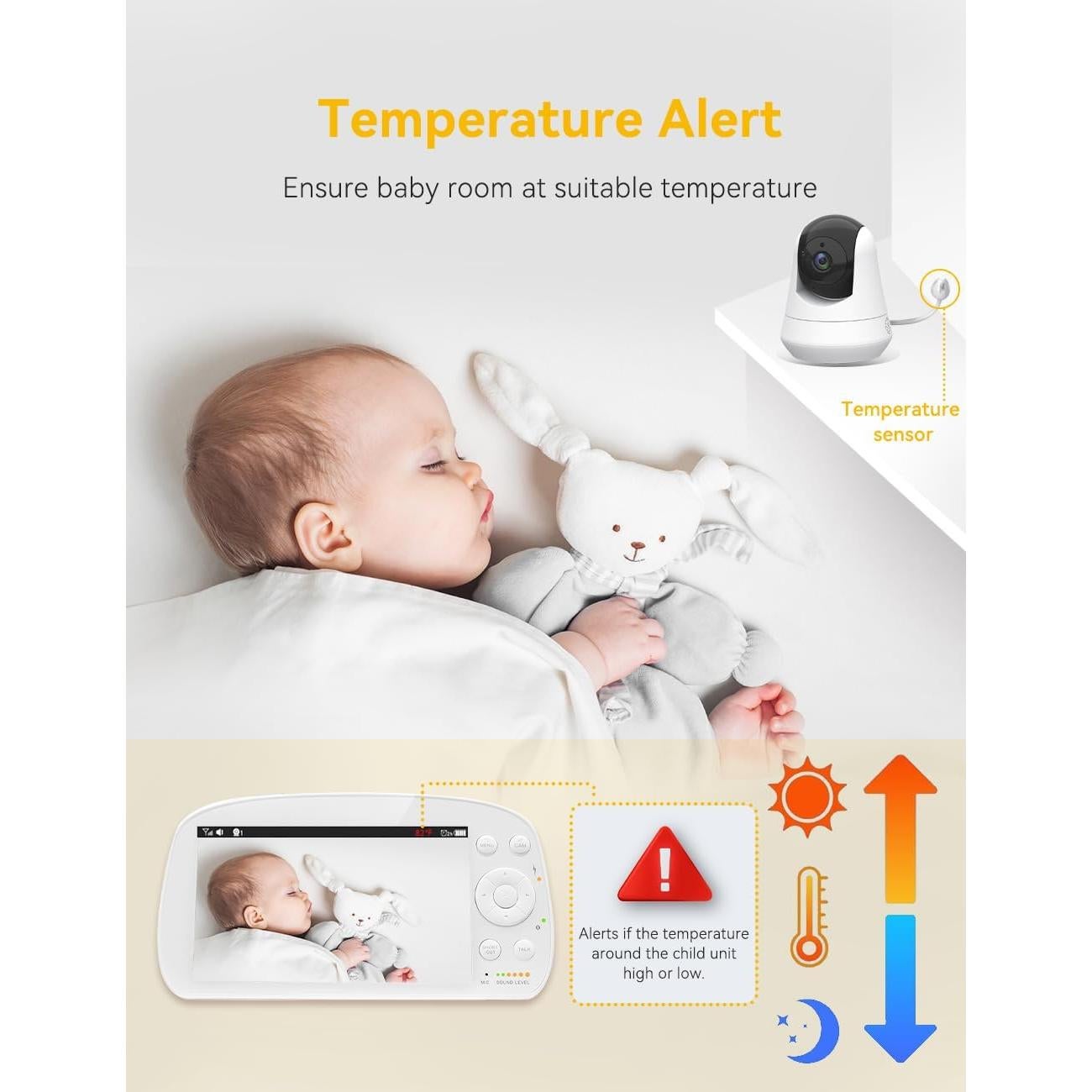 Monitor de Bebé 1080P 3-Link BM-5PD101 con Cámara y Audio