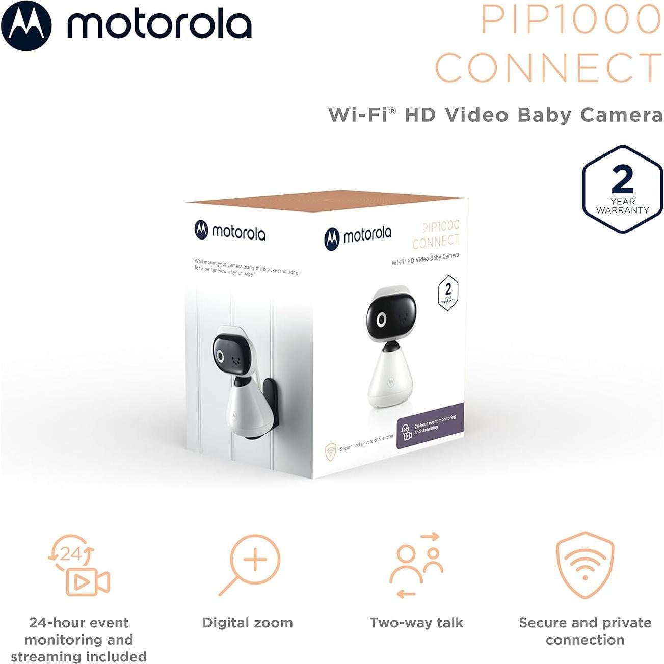 Cámara Monitor de Bebé WiFi Motorola PIP1000 HD 1080p