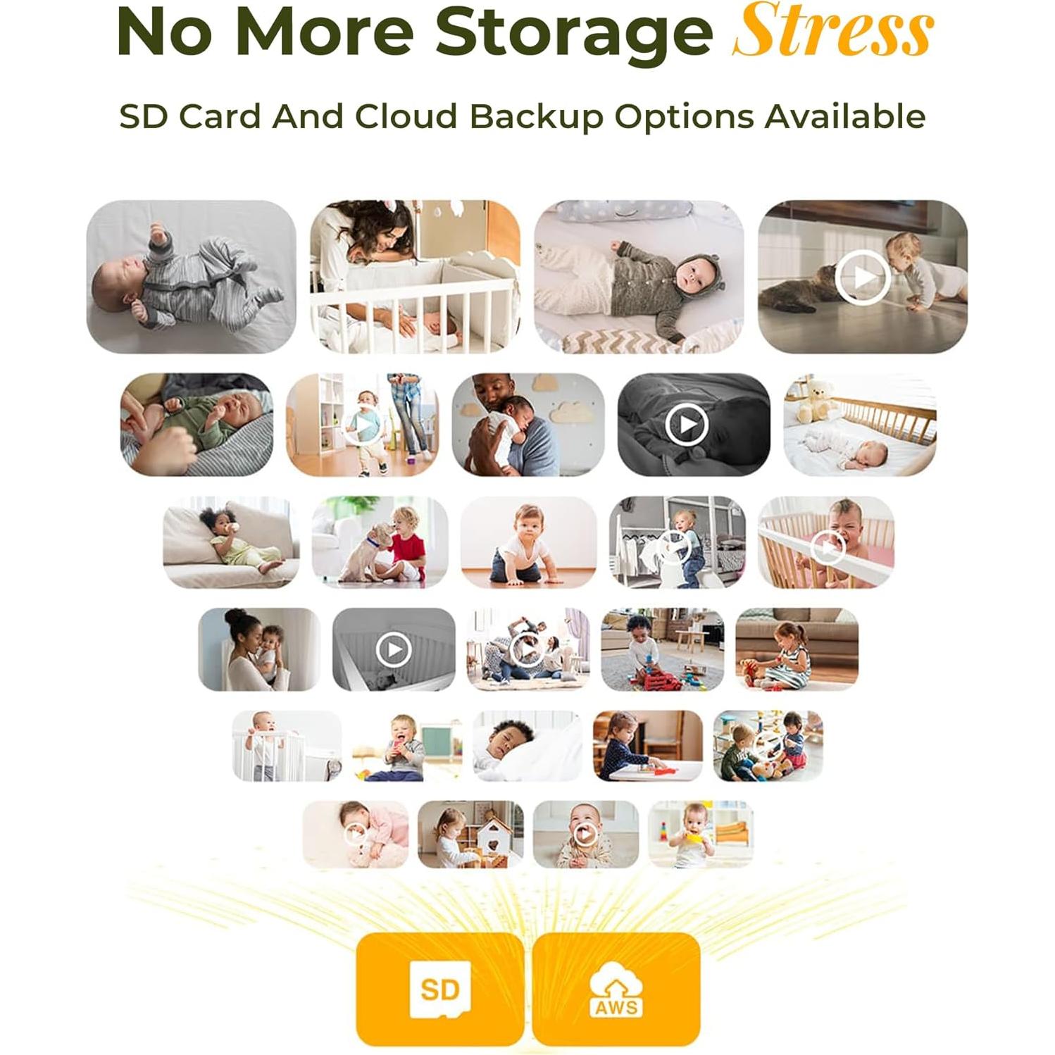 Monitor de Bebé Arenti AInanny 2 Cámaras 2K Pantalla 5"