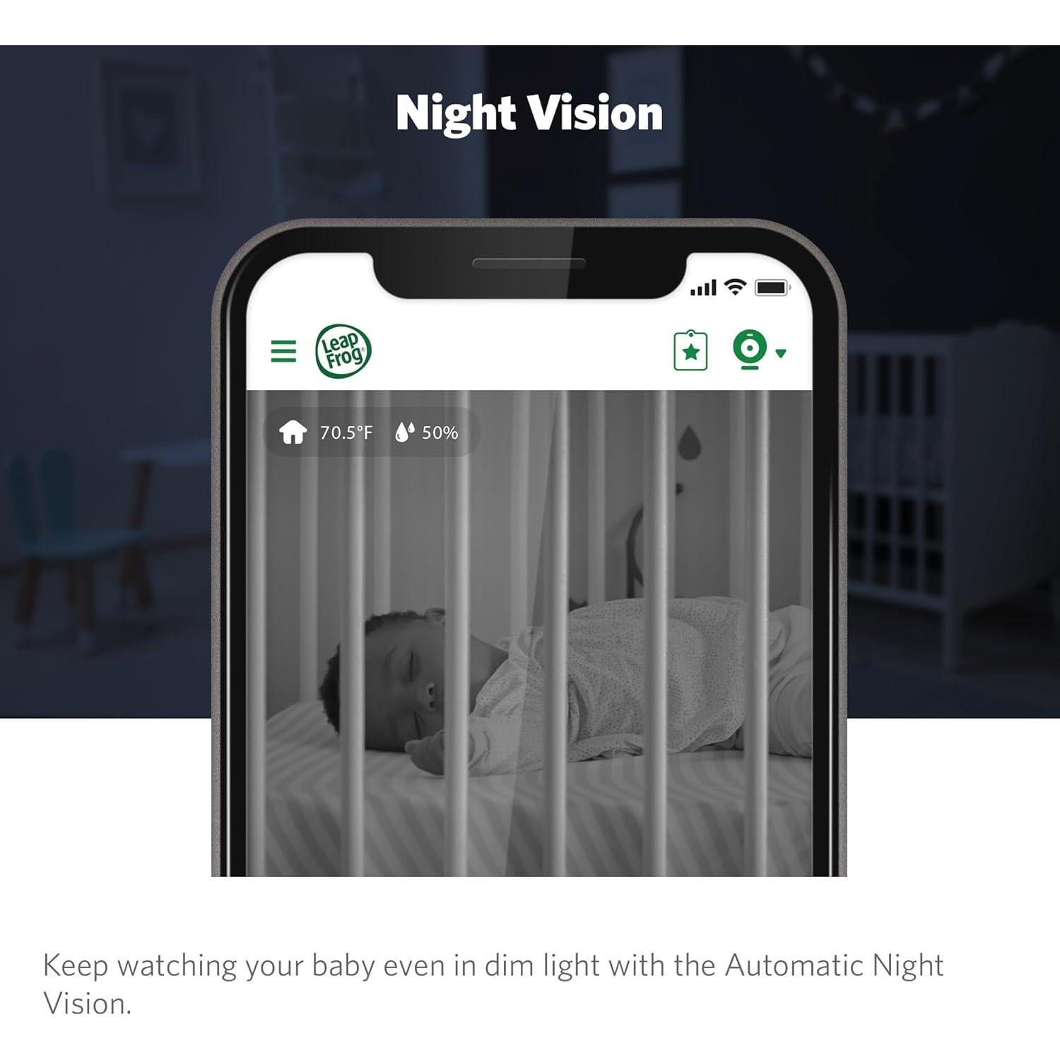 Cámara de Monitor de Bebé LeapFrog LF2911 WiFi 1080p HD