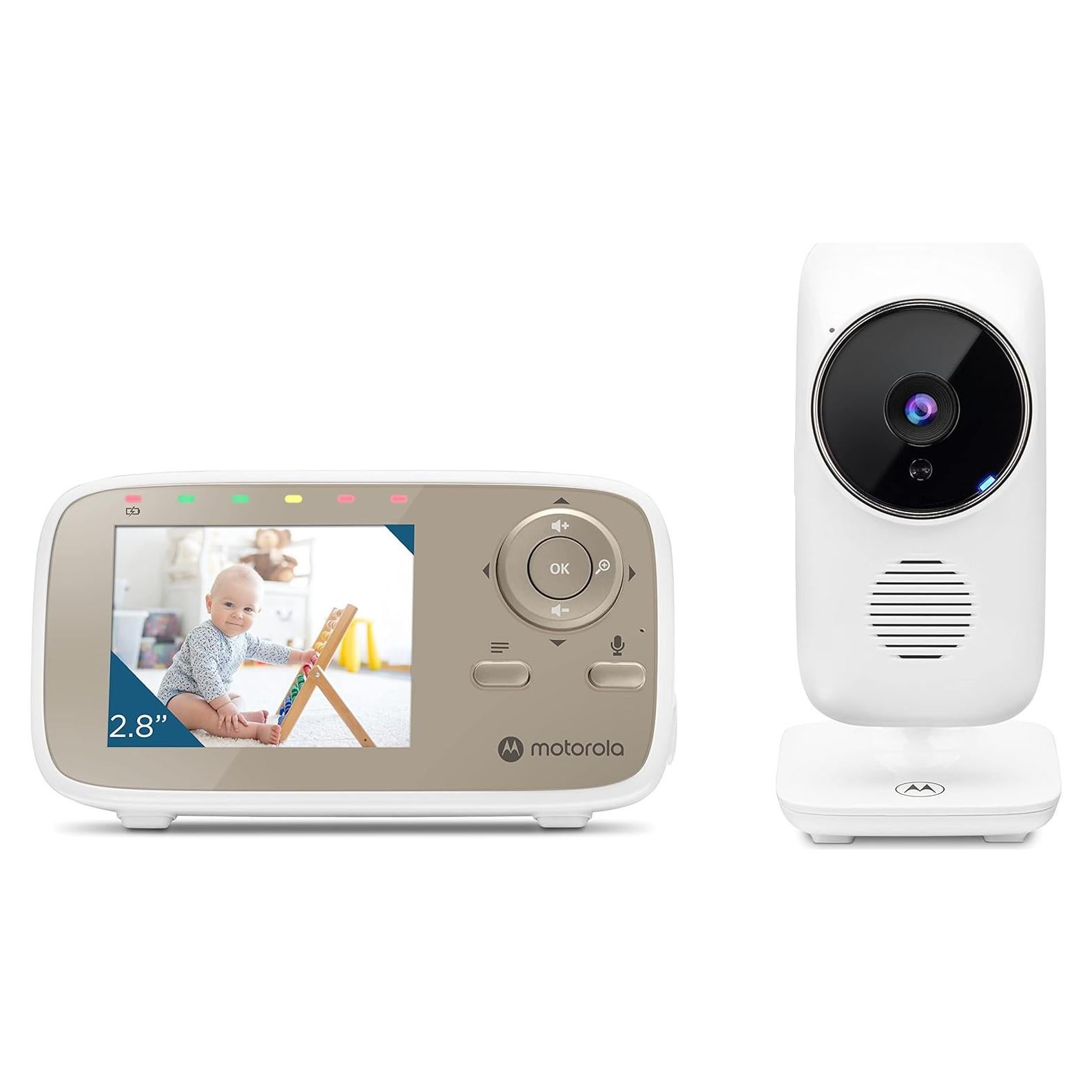Motorola Nursery Baby Monitor with Camera and Audio, 2.8" Color Screen, Long Range VM483 with 2-Way Audio, Wireless, No WiFi, Remote Tilt/Zoom, Temperature Sensor, Night Vision