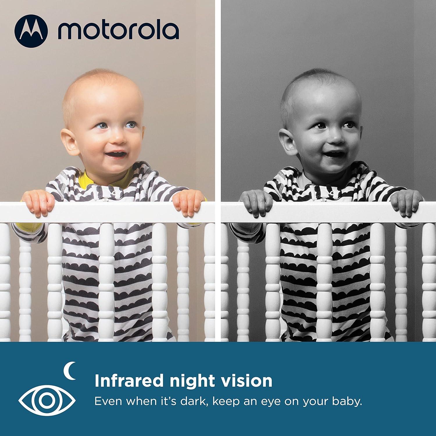 Motorola Nursery Baby Monitor with Camera and Audio, 2.8" Color Screen, Long Range VM483 with 2-Way Audio, Wireless, No WiFi, Remote Tilt/Zoom, Temperature Sensor, Night Vision