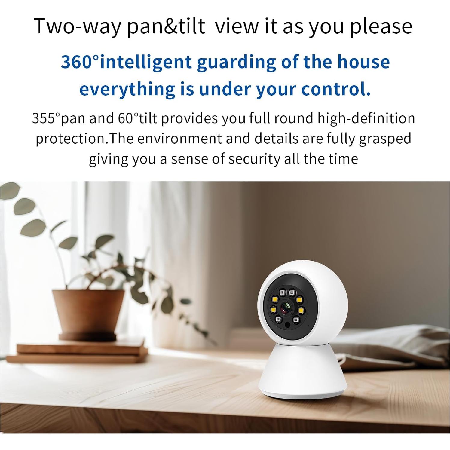 Cámara de Seguridad EVERSECU HD 2K WiFi Pan/Tilt 1.35kg