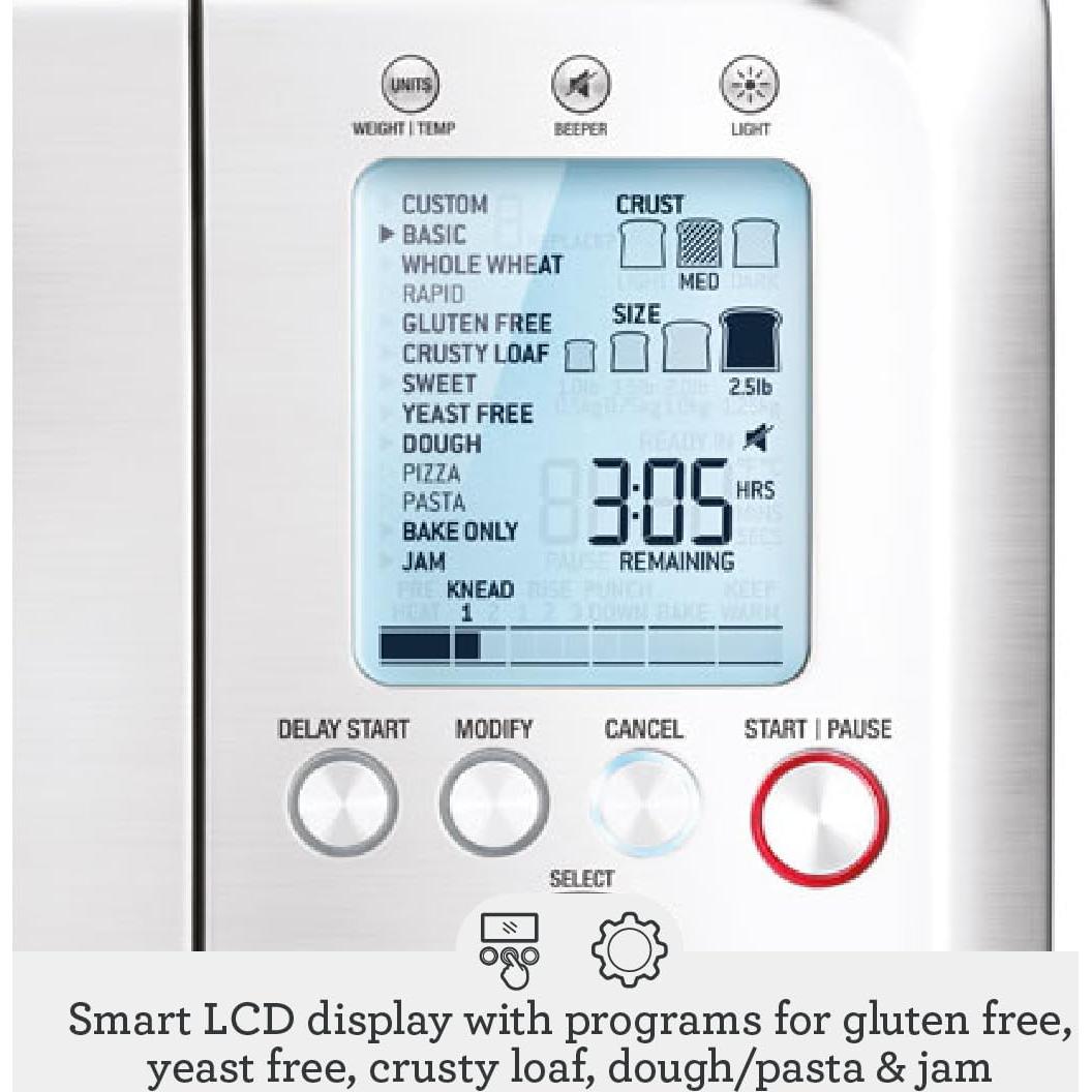 Máquina de Hacer Pan Breville BBM800XL Acero Inoxidable 7.63kg
