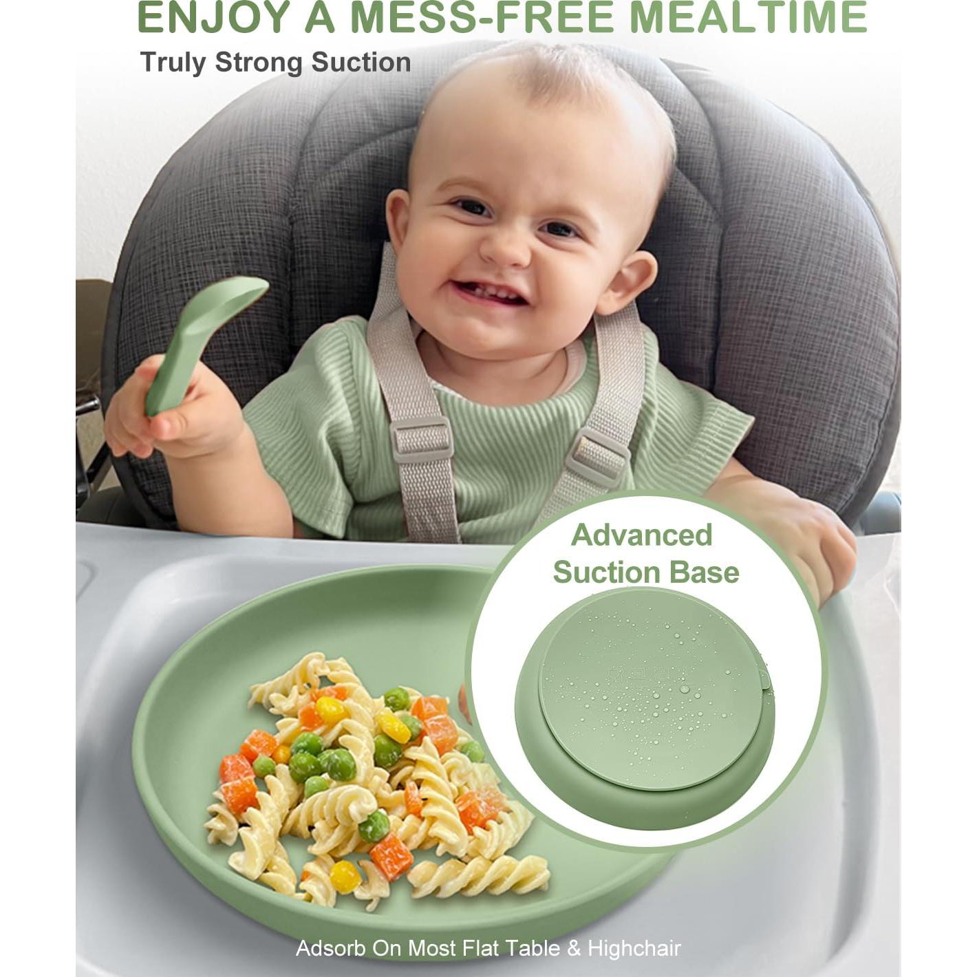 Platos de Silicona con Succión Qyeejong para Niños - 3 Unidades