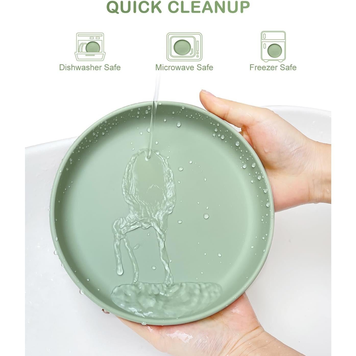 Platos de Silicona con Succión Qyeejong para Niños - 3 Unidades