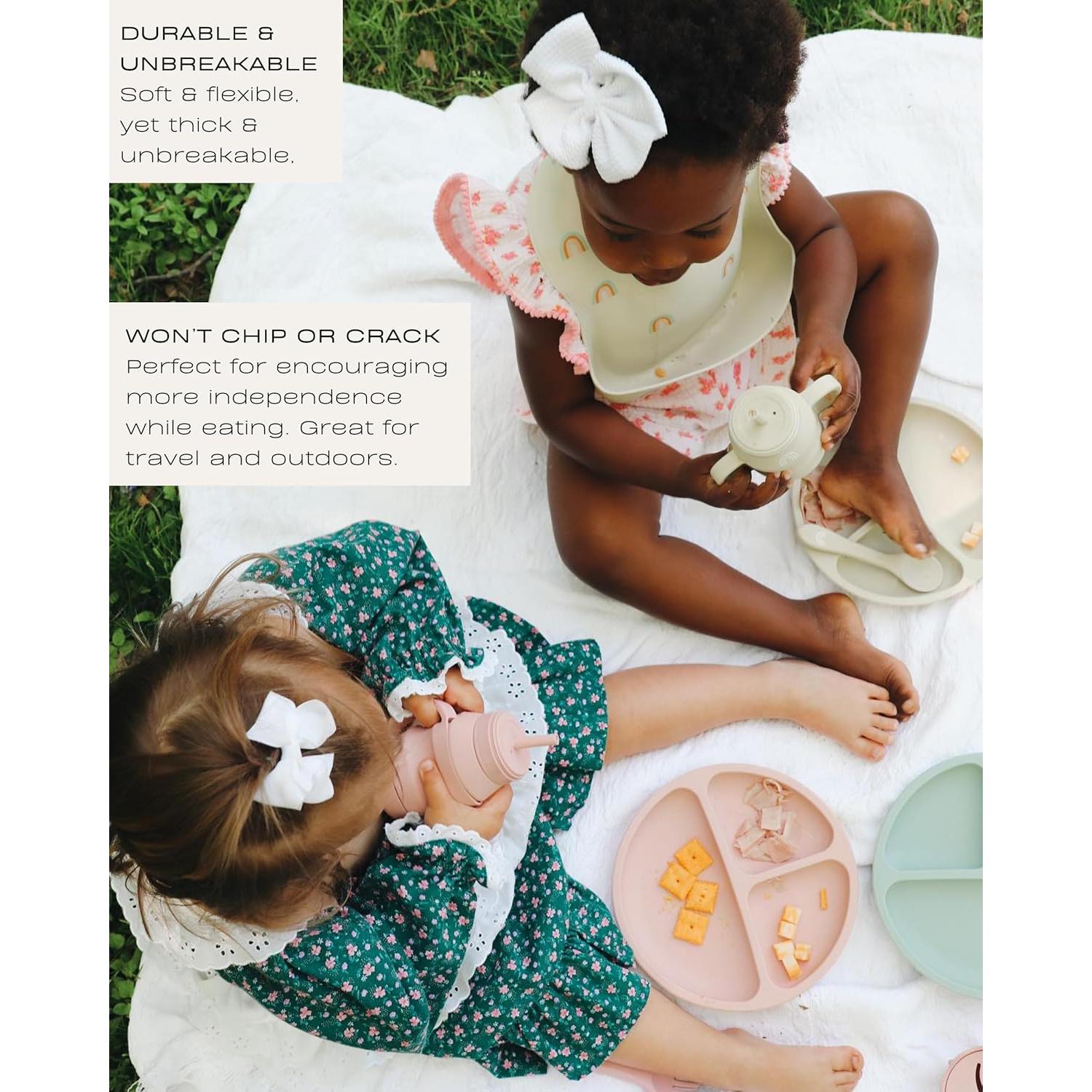 Platos Divididos de Silicona Hippypotamus - Set de 3 con Tapas