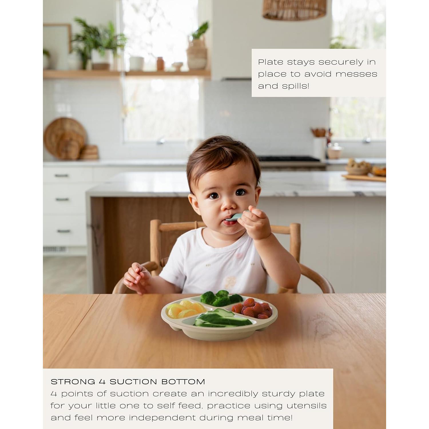 Platos Divididos de Silicona Hippypotamus - Set de 3 con Tapas