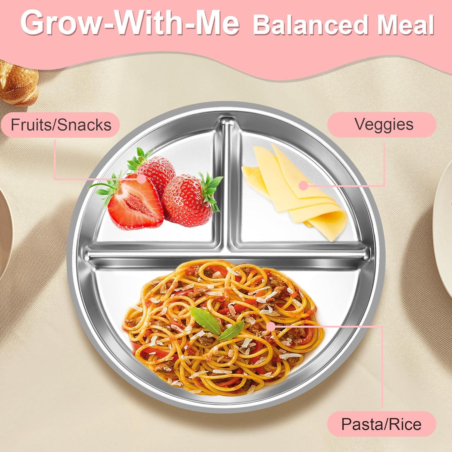 Platos Antideslizantes para Niños Amigos de Bella, 3 Pzs 23 cm