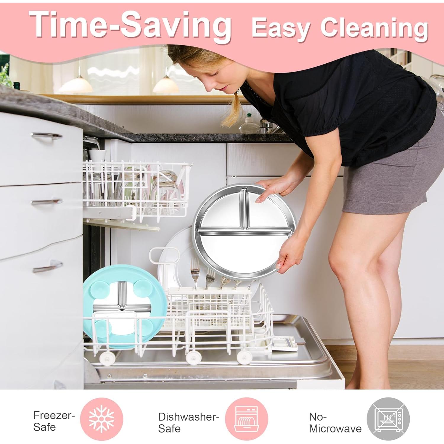 Platos Antideslizantes para Niños Amigos de Bella, 3 Pzs 23 cm