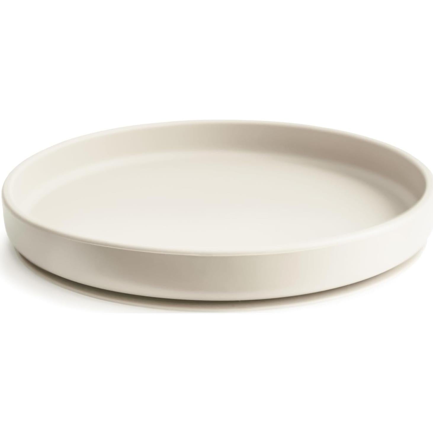 Plato de Succión de Silicona mushie Marfil 18.41 cm Antideslizante