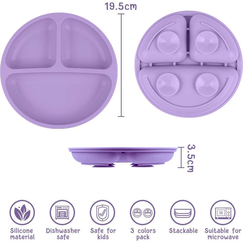 Platos de Succión Vicloon 2 Pcs Silicona Grado Alimenticio