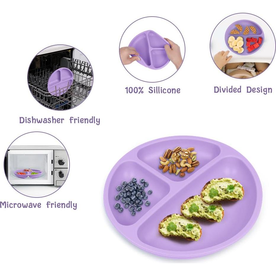 Platos de Succión Vicloon 2 Pcs Silicona Grado Alimenticio