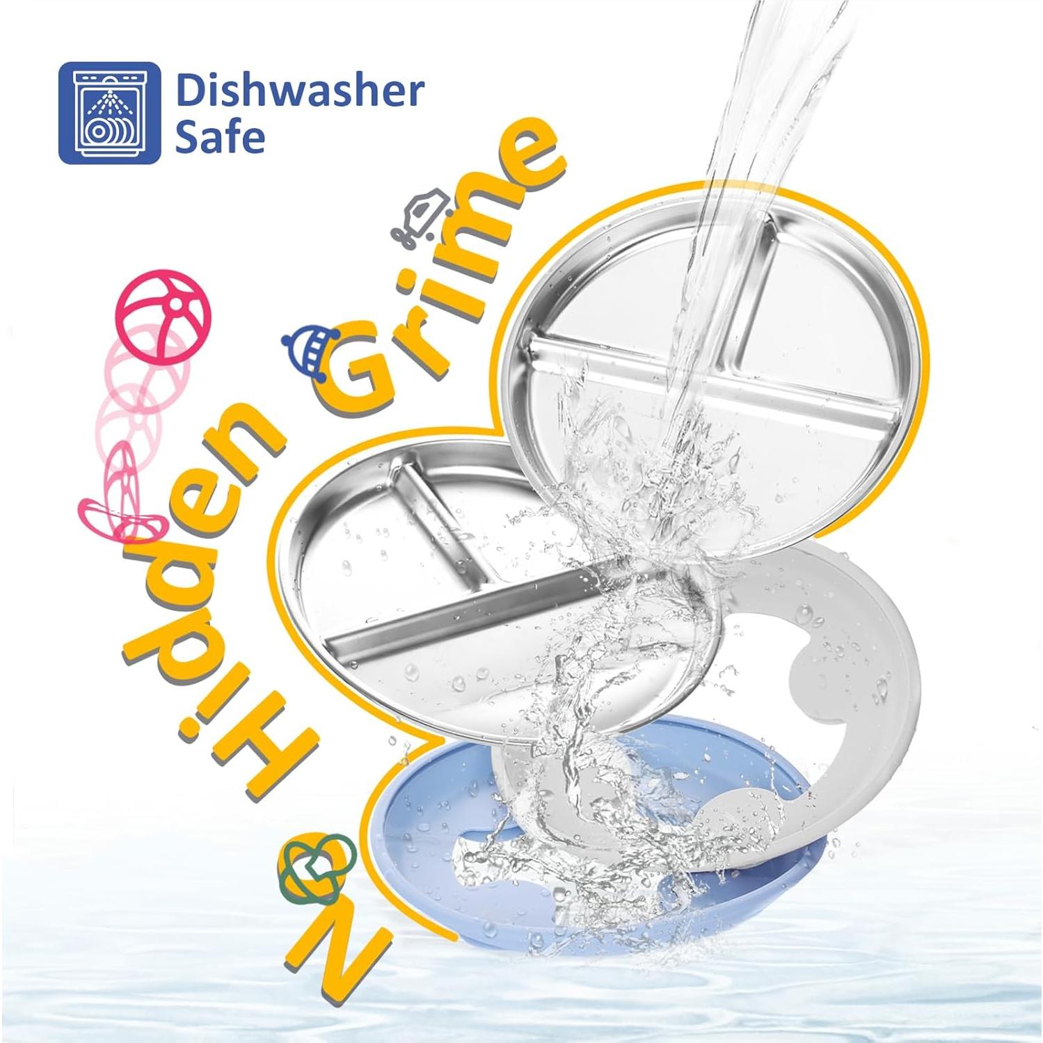 Plato Dividido de Acero Inoxidable Bakpoco 22.86 cm Antideslizante