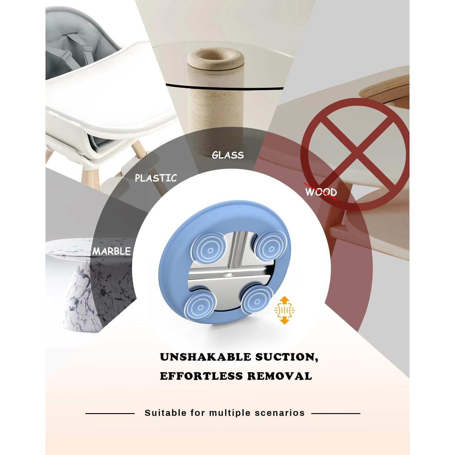 Plato Dividido de Acero Inoxidable Bakpoco 22.86 cm Antideslizante