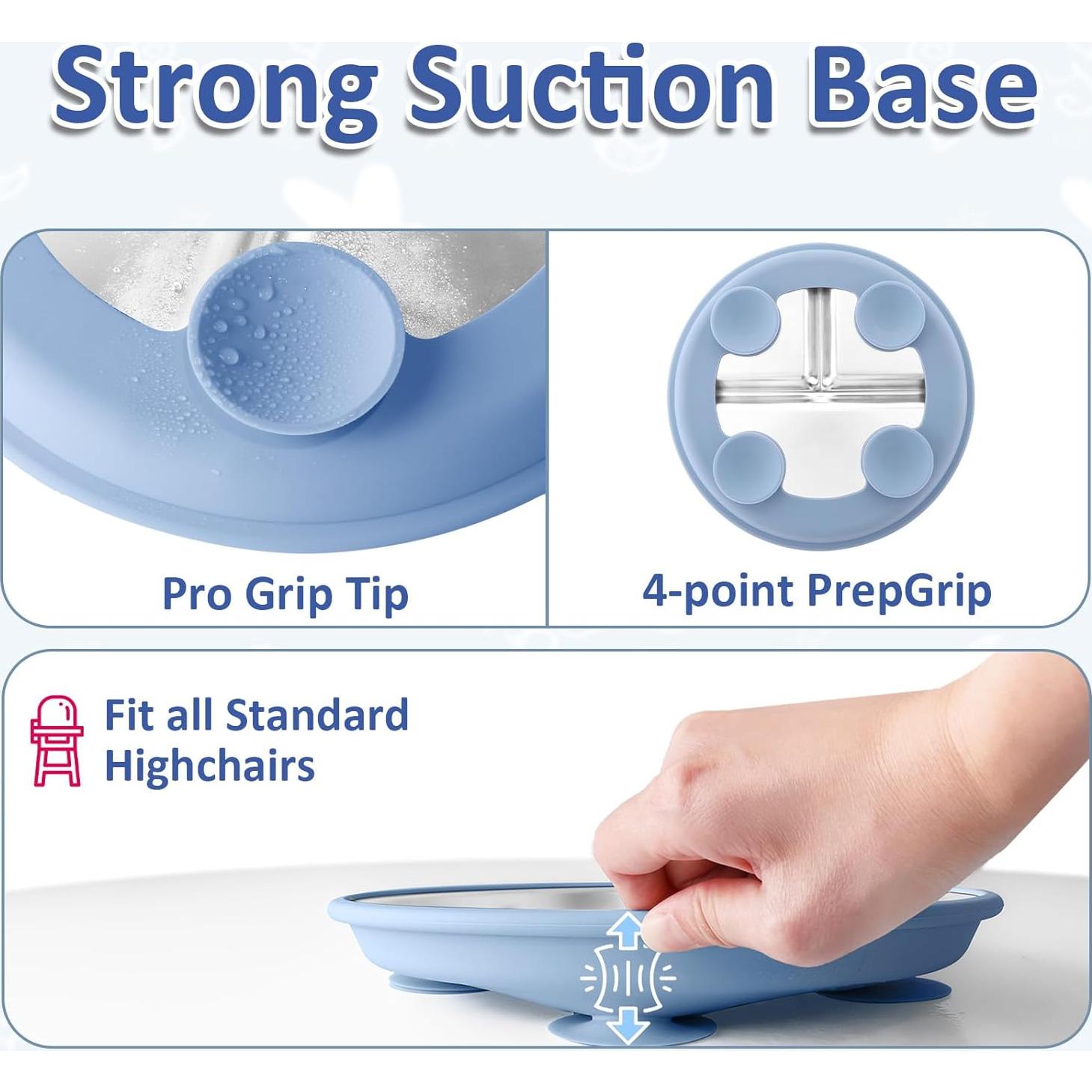 Plato Dividido de Acero Inoxidable Bakpoco 22.86 cm Antideslizante