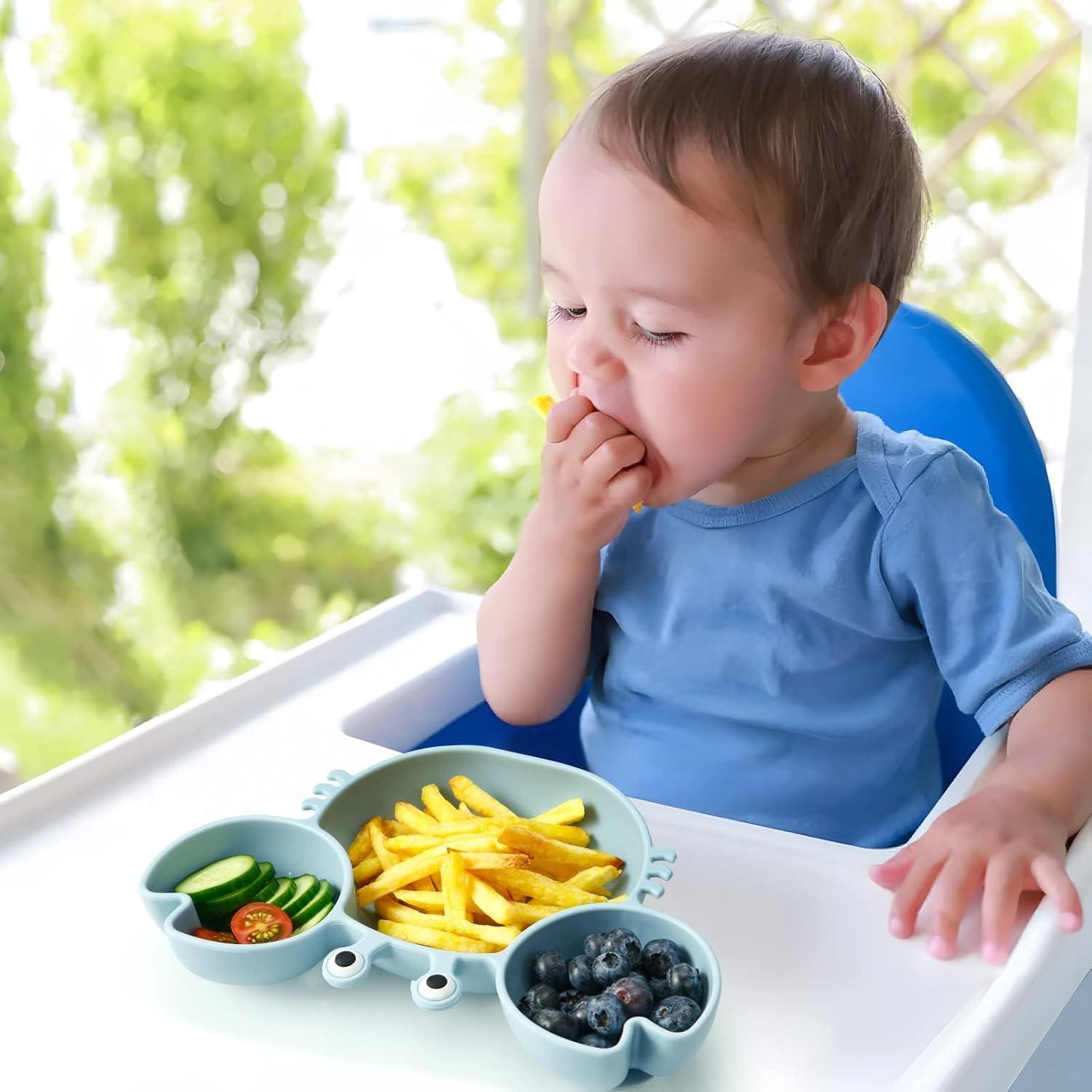 Platos de Silicona PandaEar para Bebés - 2 Piezas, Antideslizante