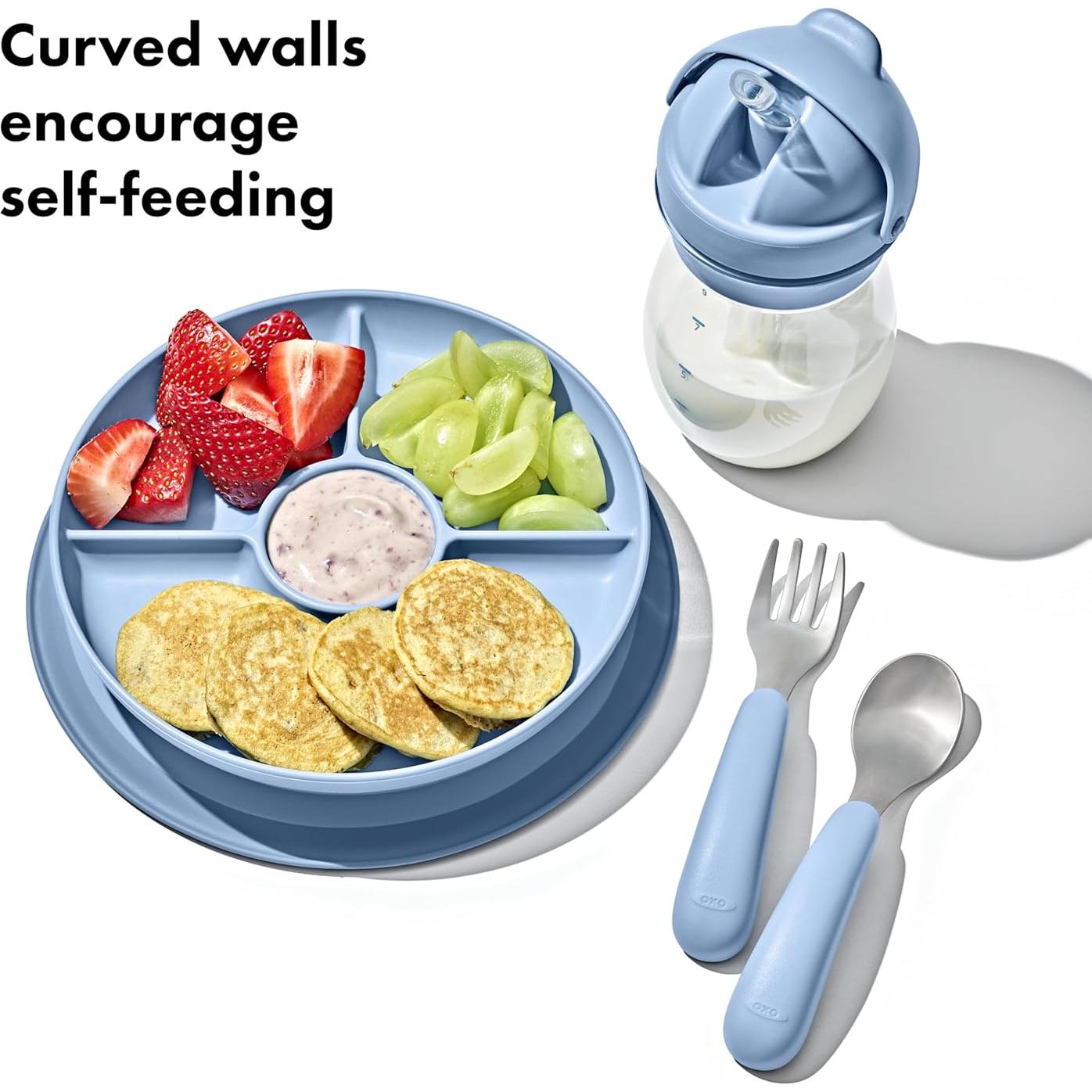 Plato Dividido OXO Tot con Succión Silicona Crepúsculo