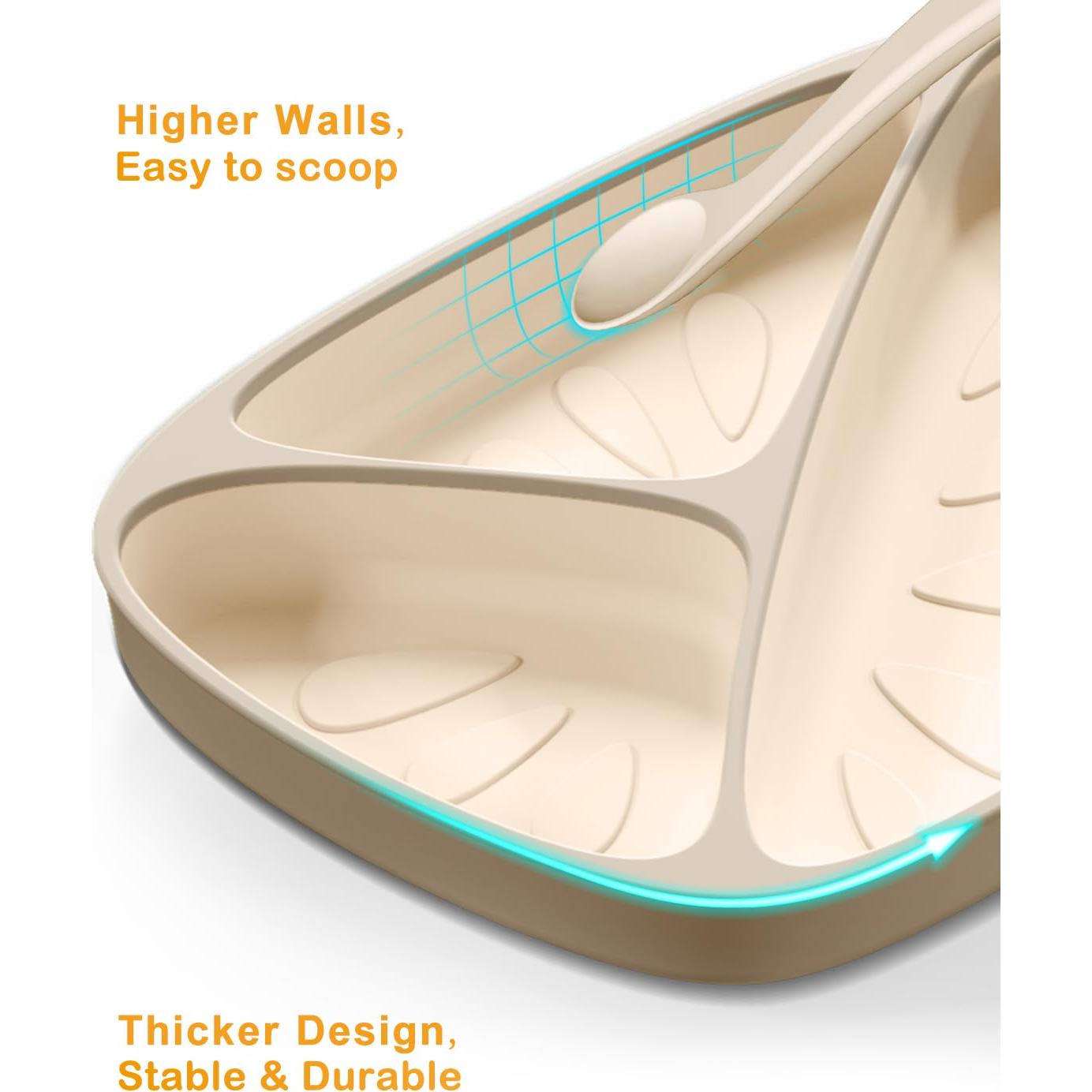 Plato Dividido Antideslizante Qyeejong para Bebés - Silicona BPA Free