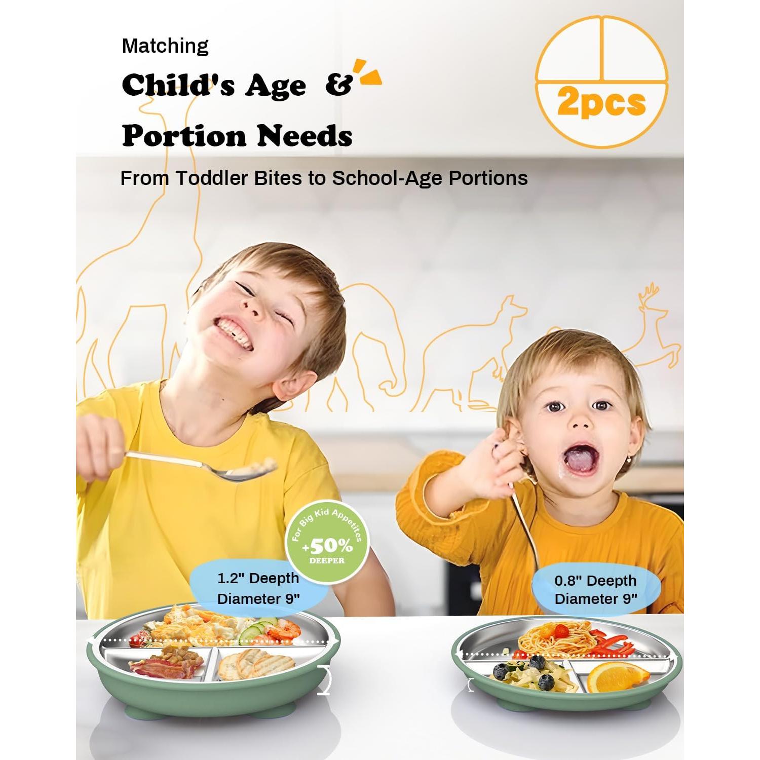 Platos Divididos de Acero Inoxidable Bakpoco 23.4cm - 2 Piezas