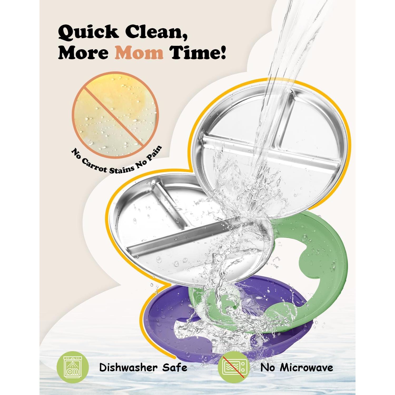 Platos Divididos de Acero Inoxidable Bakpoco 23.4cm - 2 Piezas