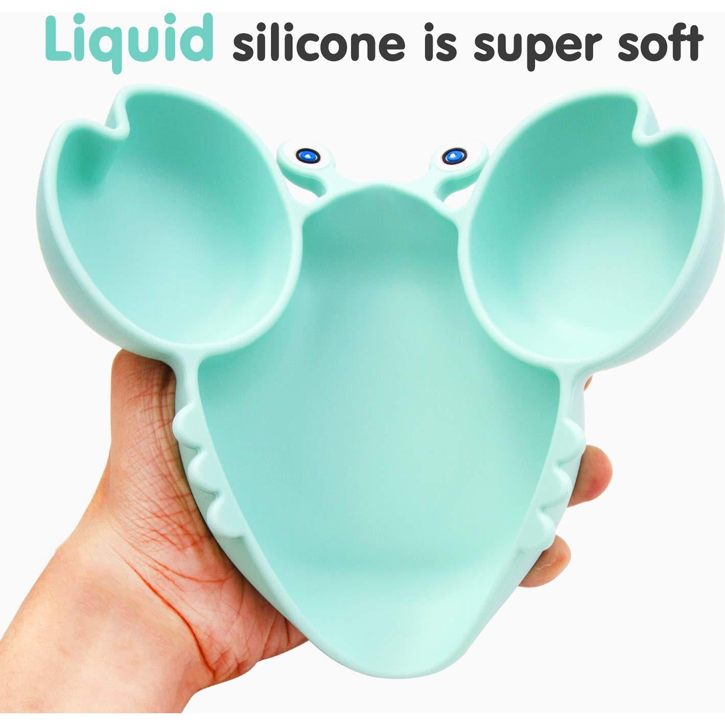 Plato de Succión de Silicona Linowos para Bebés 23x15 cm