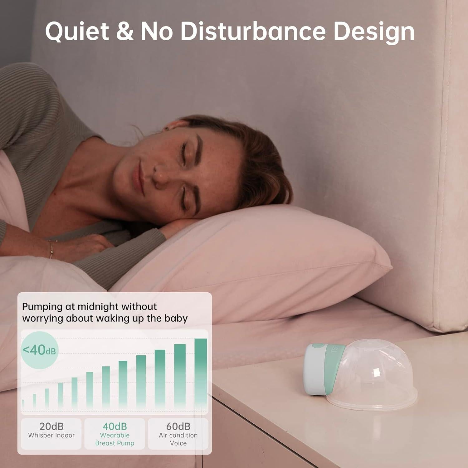 Extractor de Leche Eléctrico TSRETE 24mm Verde, 9 Niveles