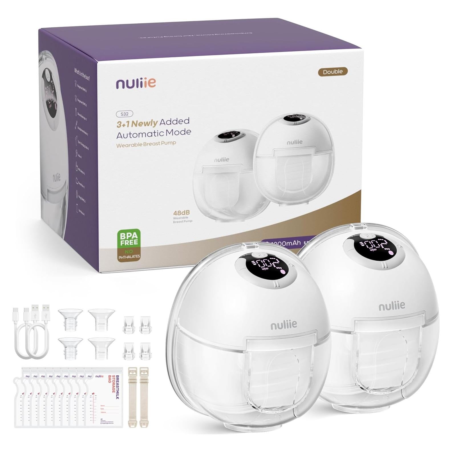 Extractor de Leche Eléctrico Nuliie S32 Sin Manos 4 Modos 9 Niveles