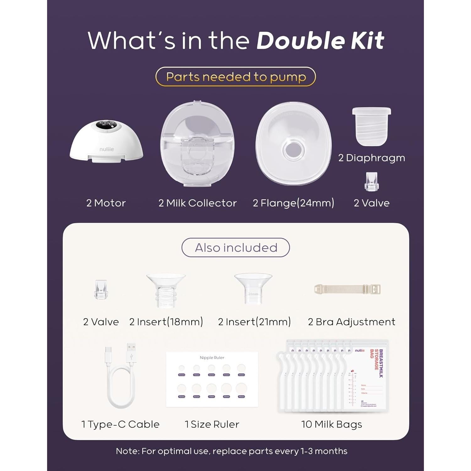 Extractor de Leche Eléctrico Nuliie S32 Sin Manos 4 Modos 9 Niveles