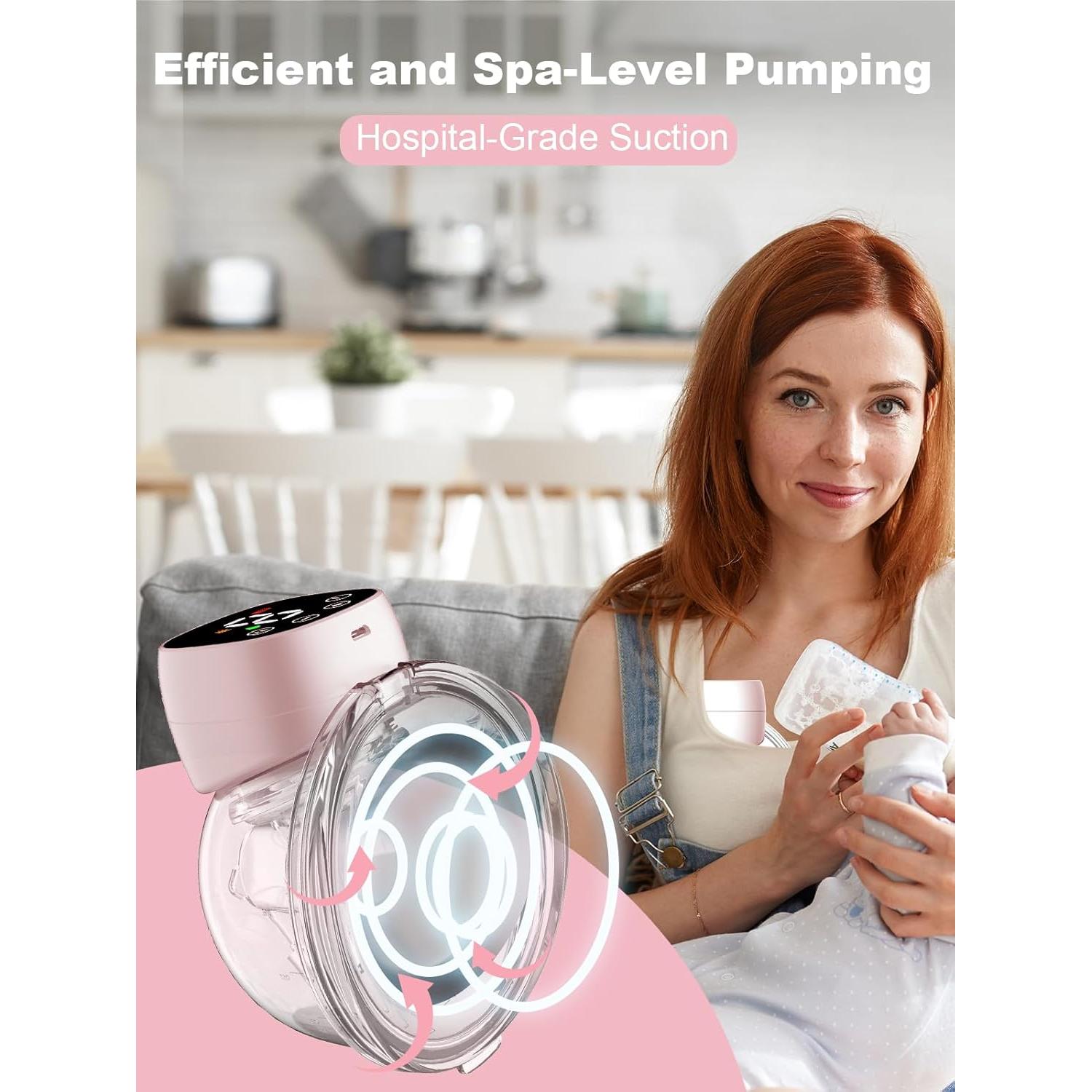 Extractor de Leche Eléctrico Doble eDomestyle Rosa 3 Modos 9 Niveles