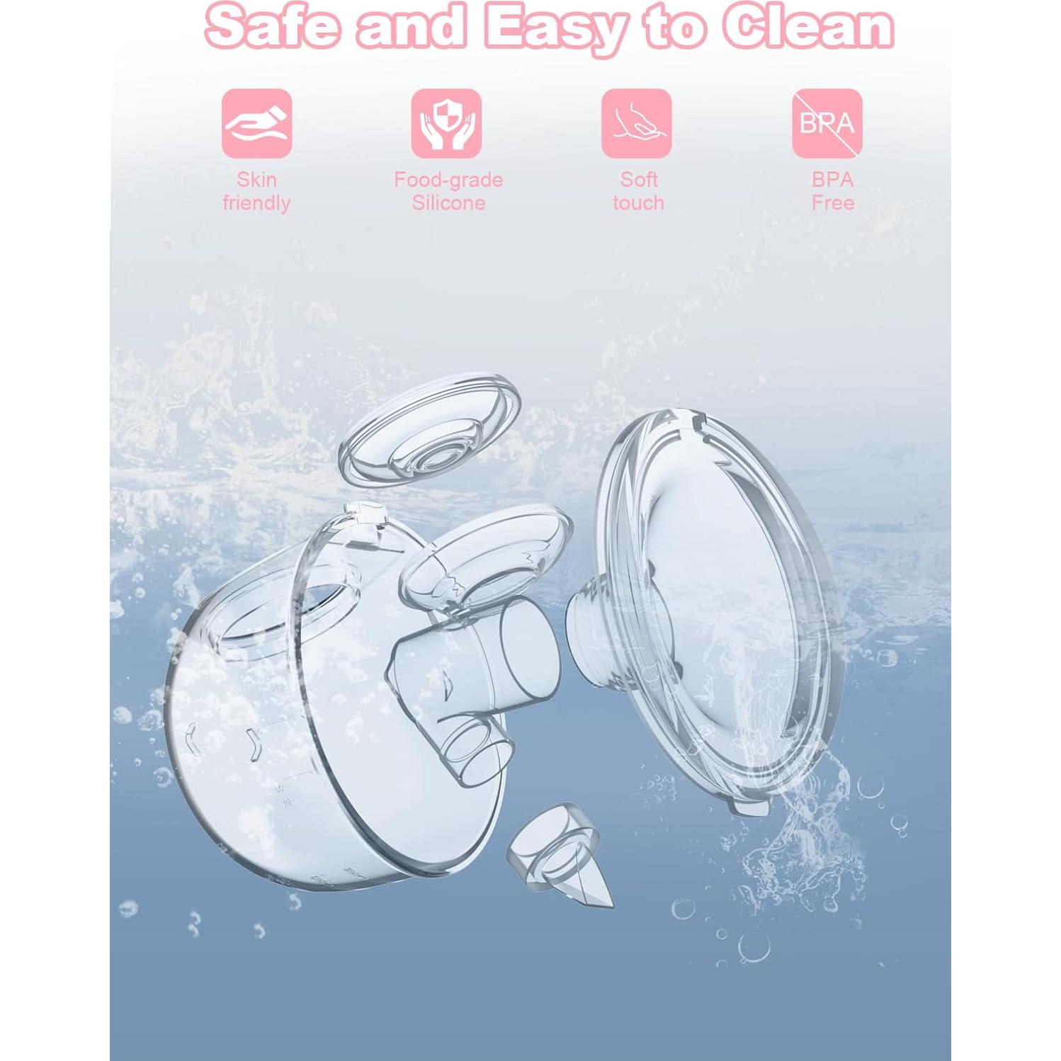 Extractor de Leche Eléctrico Doble eDomestyle Rosa 3 Modos 9 Niveles