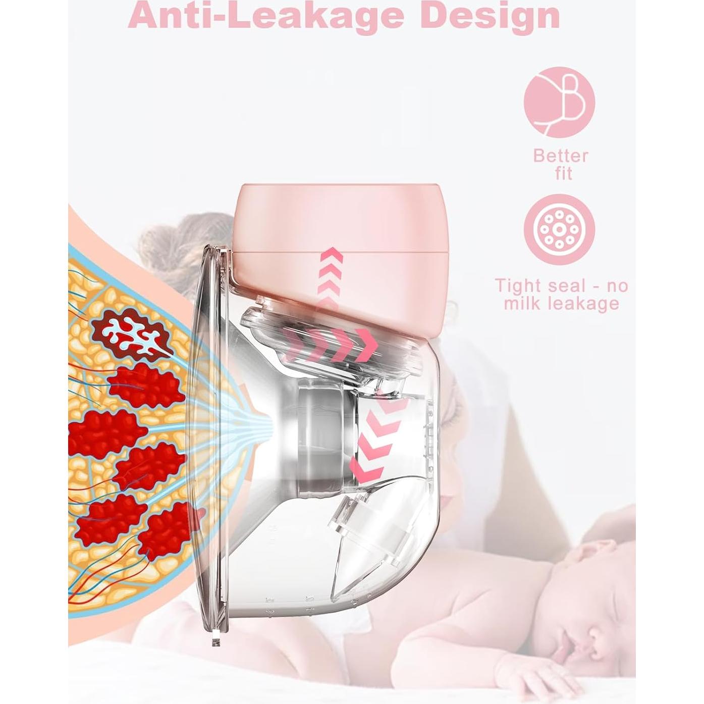 Extractor de Leche Eléctrico Doble eDomestyle Rosa 3 Modos 9 Niveles