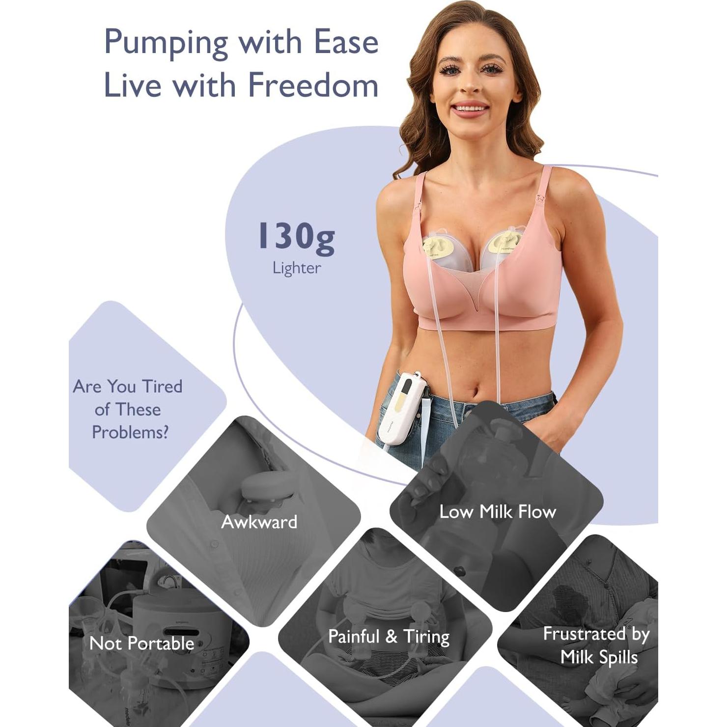 Extractor de Leche Eléctrico Manos Libres Momfree K3 180ml