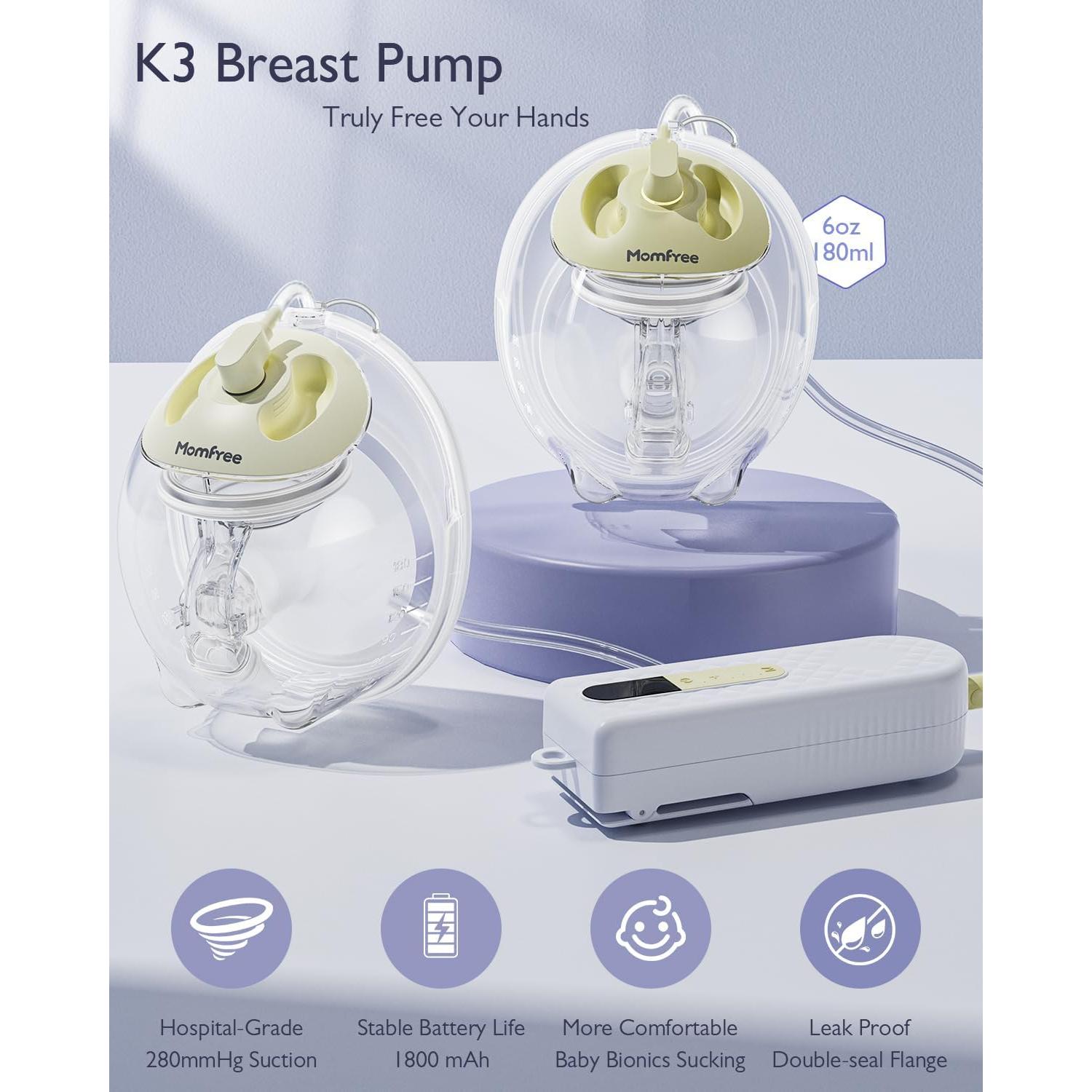 Extractor de Leche Eléctrico Manos Libres Momfree K3 180ml