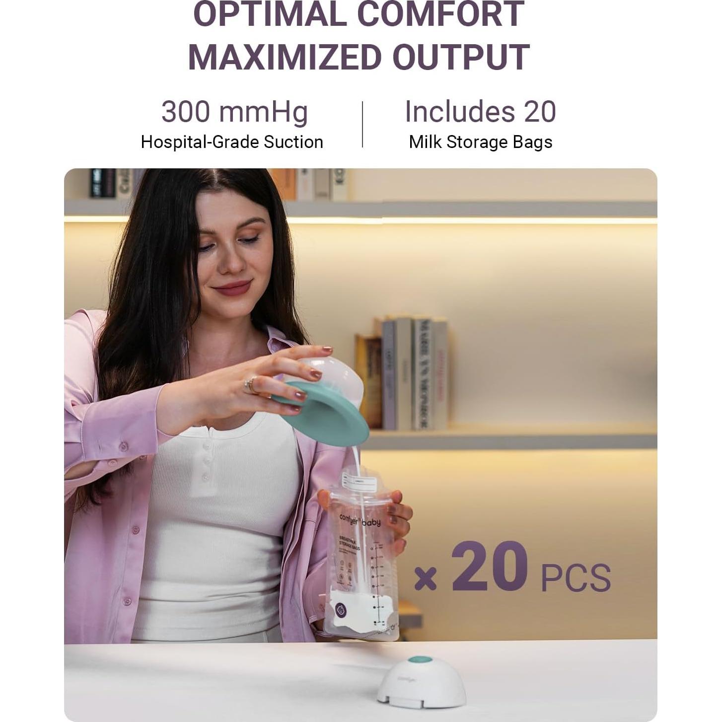 Extractor de Leche Calentado Comfyer W2 - Paquete de 2, Succión Hospitalaria