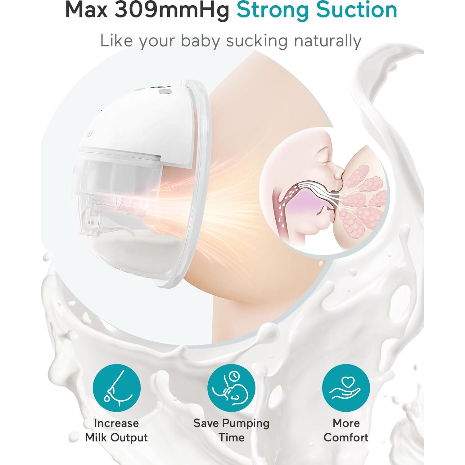 Extractor de Leche Eléctrico Paruu P16 Portátil 4 Modos 12 Niveles