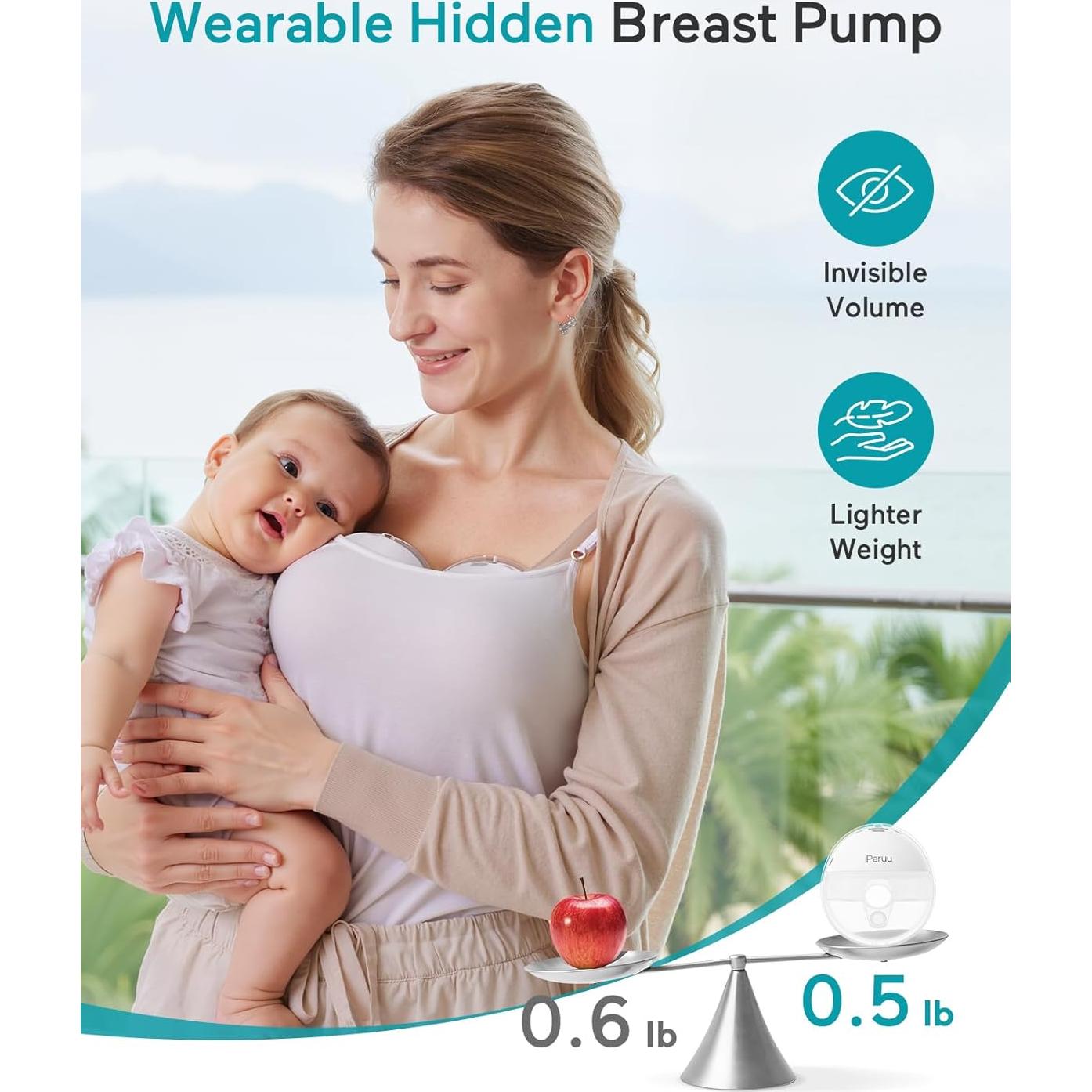 Extractor de Leche Eléctrico Paruu P16 Portátil 4 Modos 12 Niveles