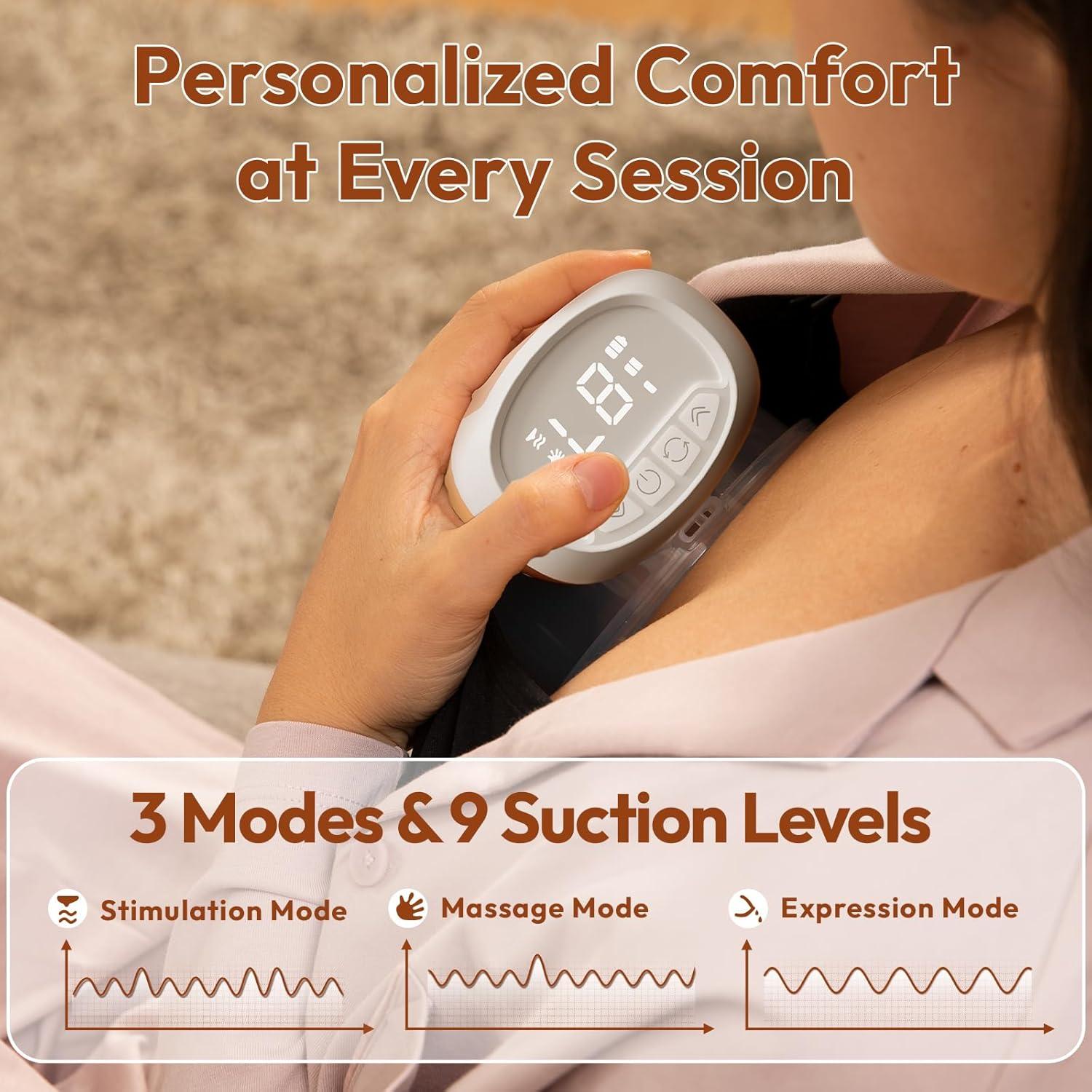 Bomba de Pecho Eléctrica Portátil Lucina Baby Rosa 150ml 3 Modos