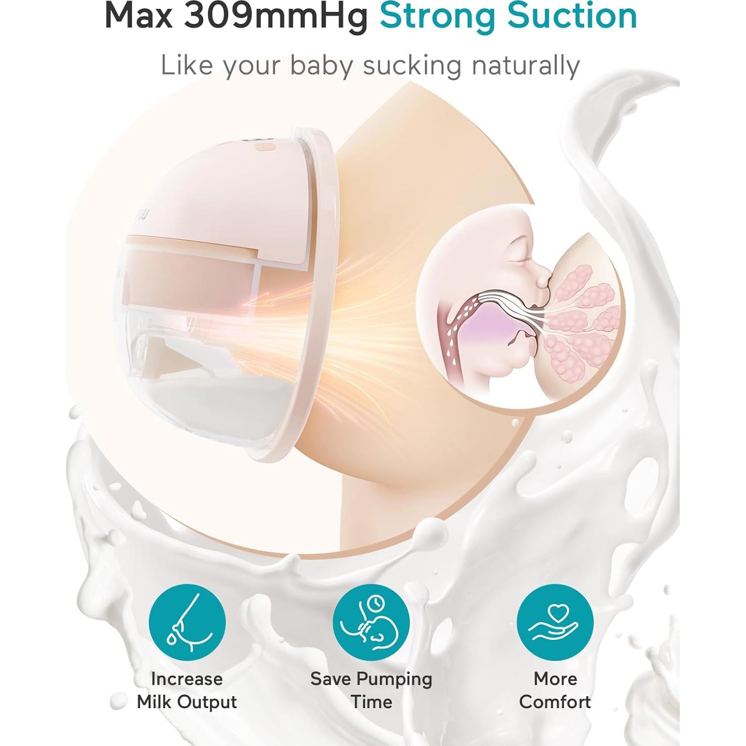 Extractor de Leche Eléctrico Paruu P16 Portátil 4 Modos