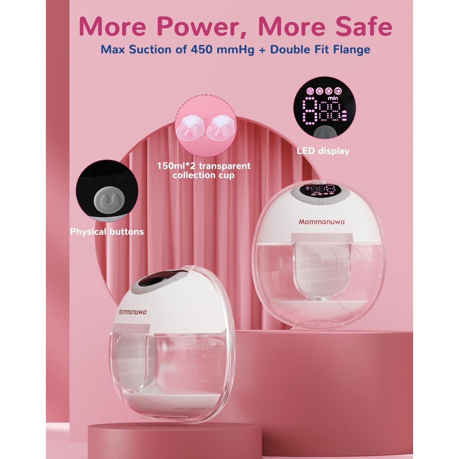 Extractor de Leche Eléctrico Mammanuwa S32 - Portátil, 4 Modos, 9 Niveles