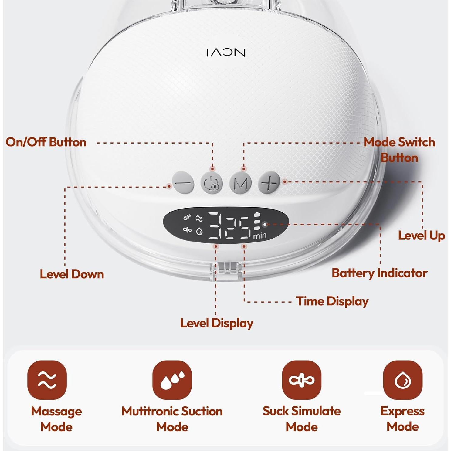Bomba de Pecho Eléctrica NCVI Portátil Sin Manos 1500mAh