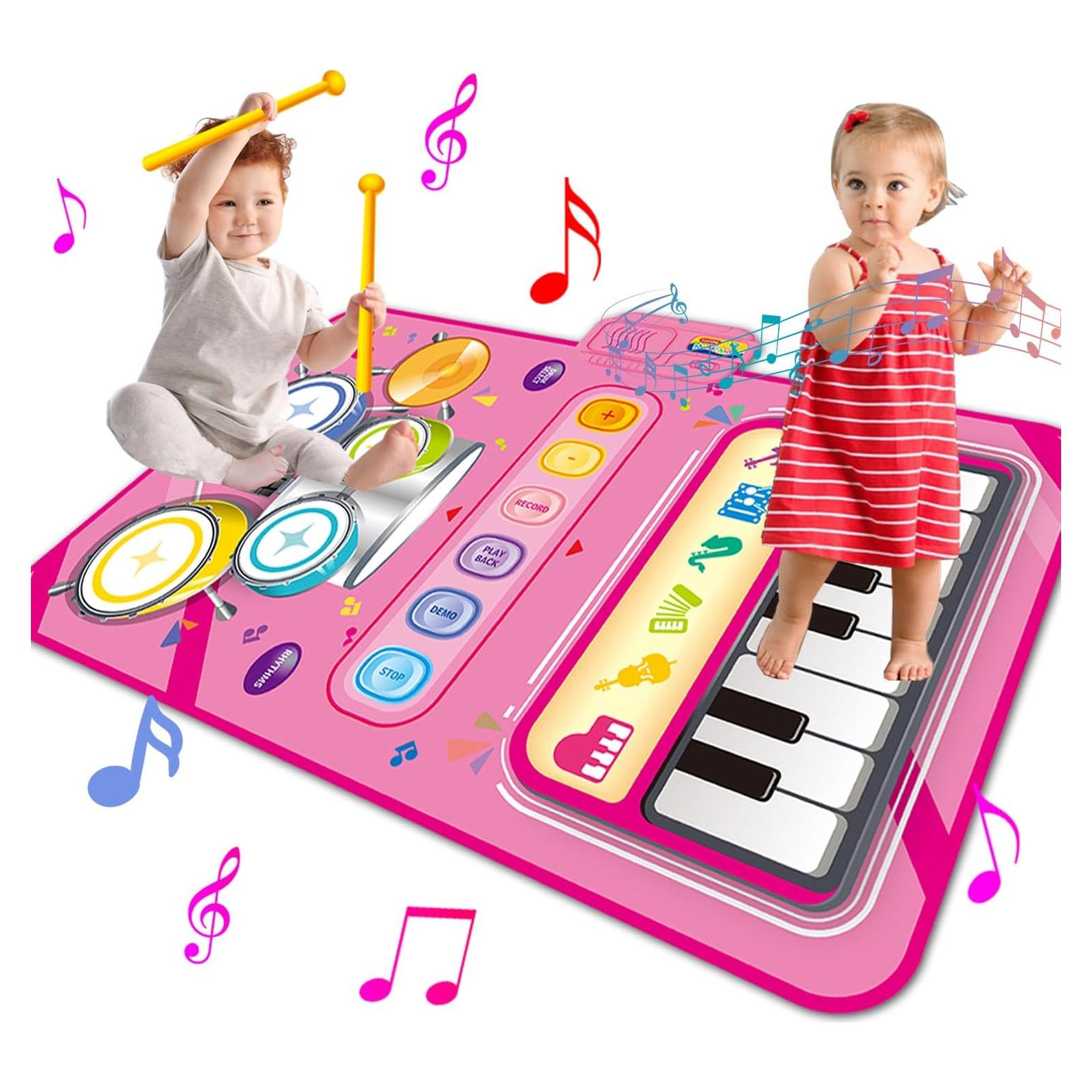 Alfombra de Piano Musical HONGID 2 en 1 para Niñas 1-3 Años