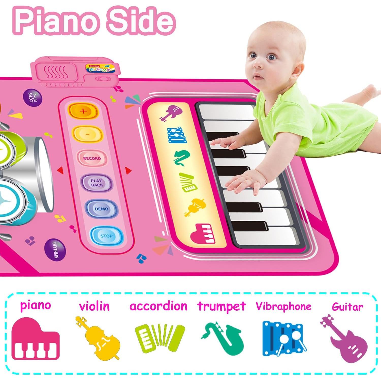 Alfombra de Piano Musical HONGID 2 en 1 para Niñas 1-3 Años