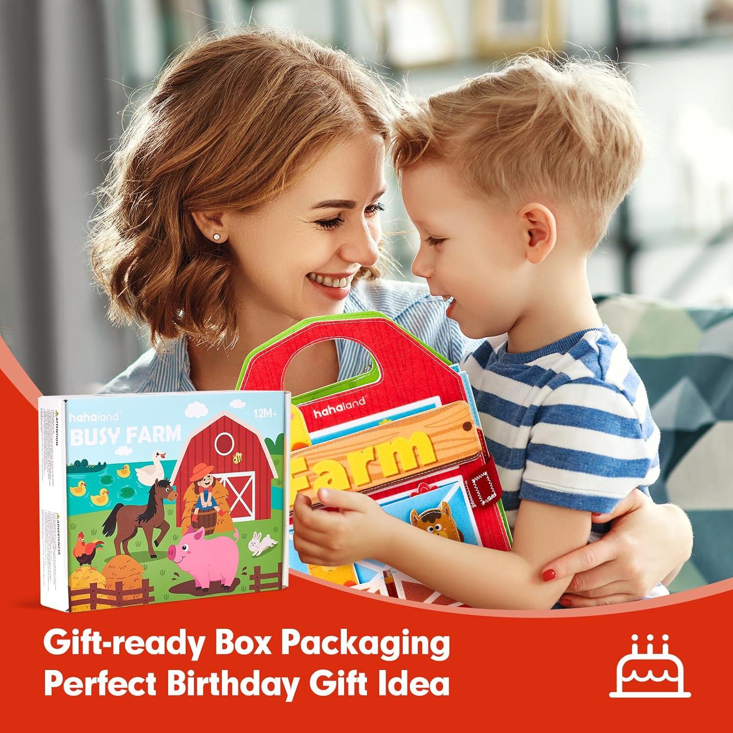 Libro Ocupado Hahaland para Niños 1-3 Años - Actividades de Granja