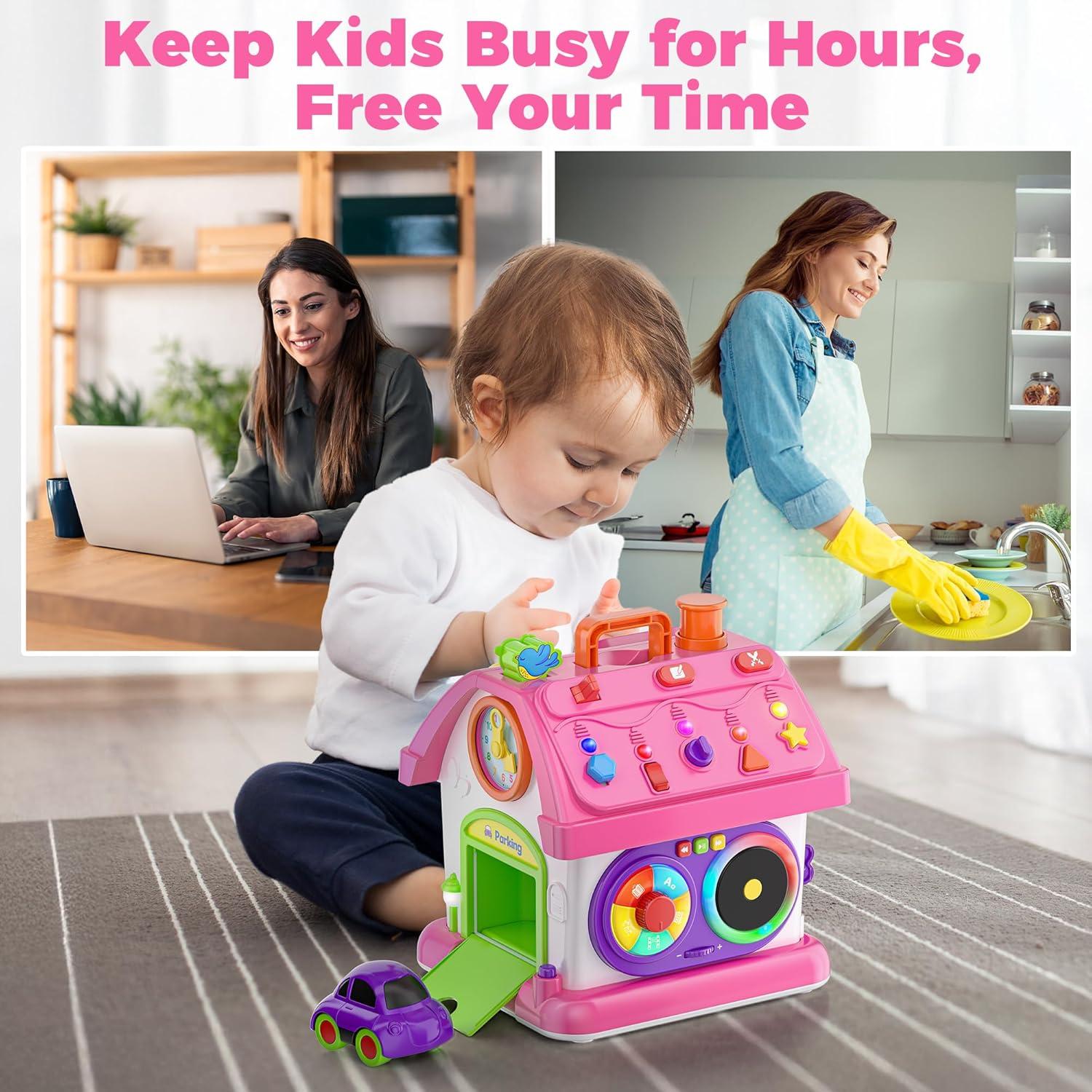 Juguete Montessori Educativo Bilingüe Talkfun Rosa 1-2 Años