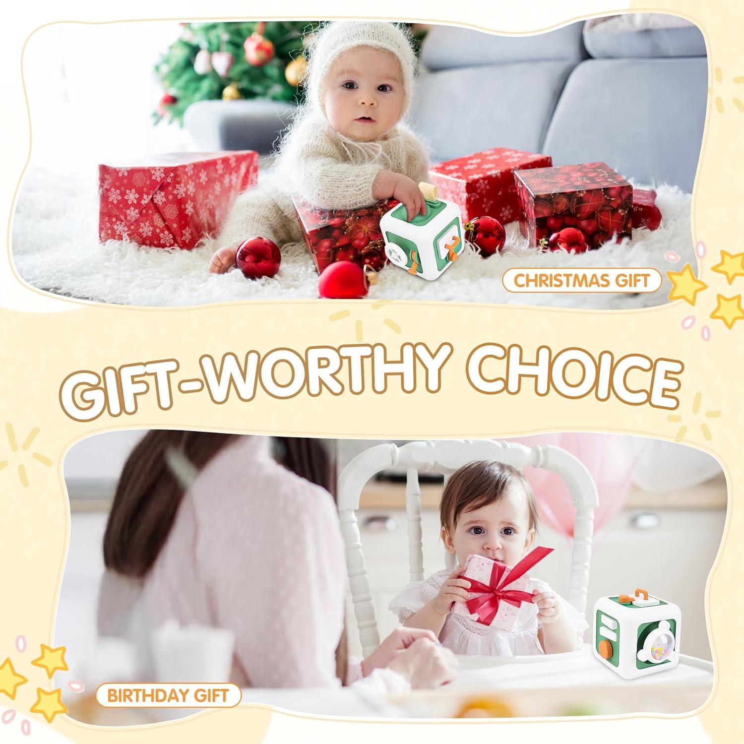 Cubo Ocupado Montessori SOSUSHOE Verde 8x8 cm Juguete 1-3 Años