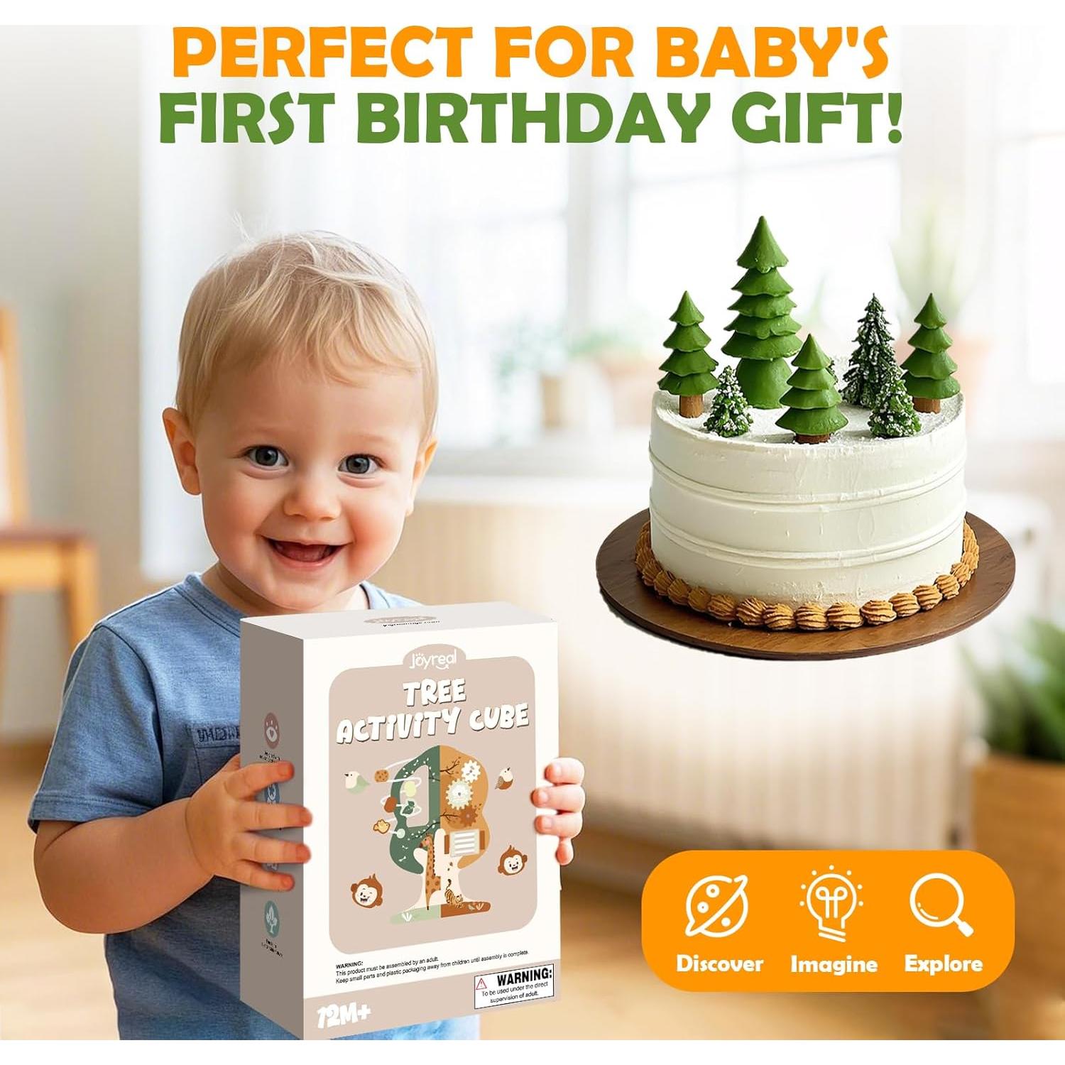 Cubo de Actividades de Madera Joyreal 8 en 1 para Niños 1+ Años