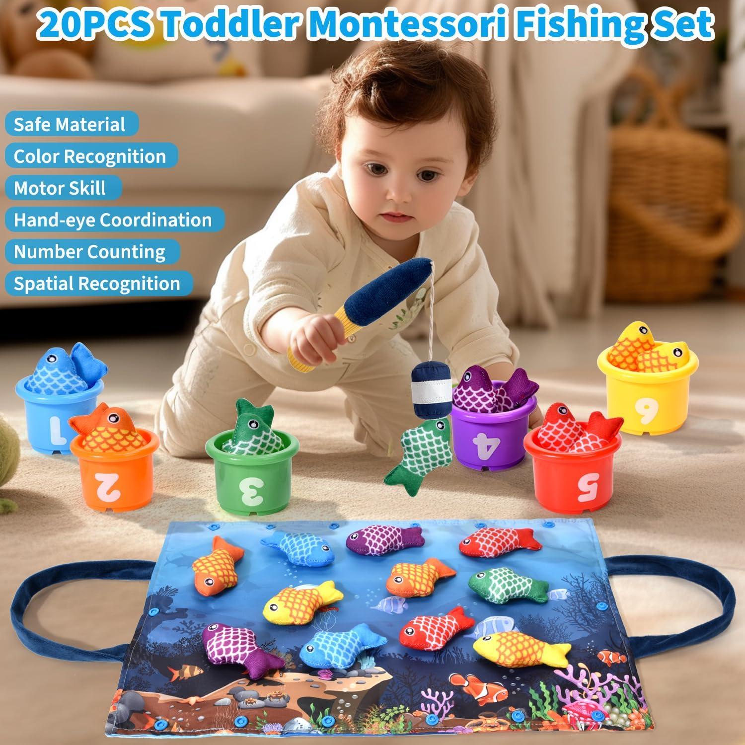 Set de Juguetes Montessori de Pesca Alsatic Toys 20 Piezas