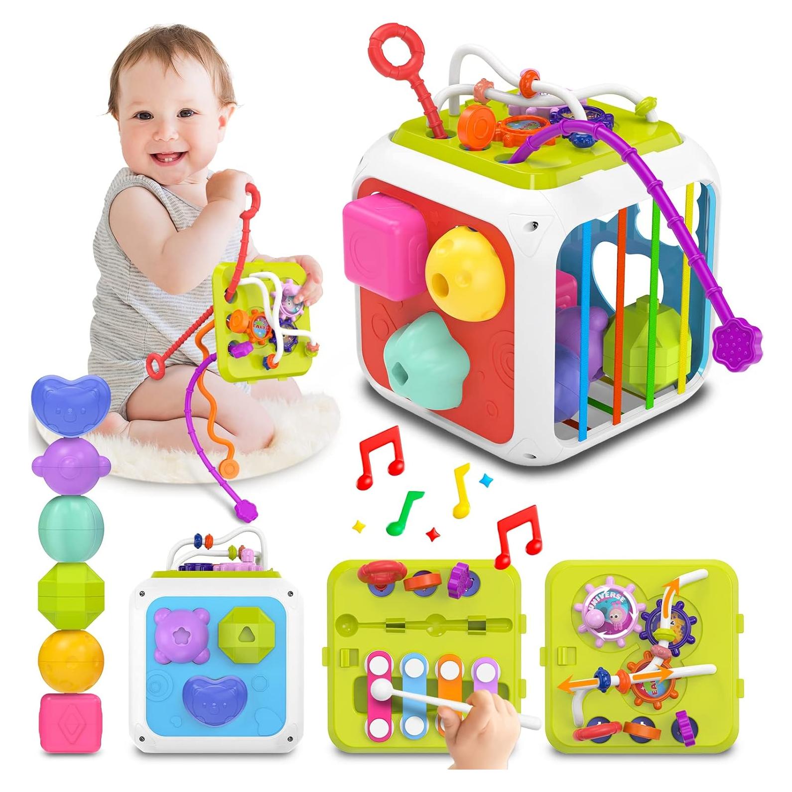 Cubo de Actividad Sensorial Montessori kecristv 7 en 1 para Bebés