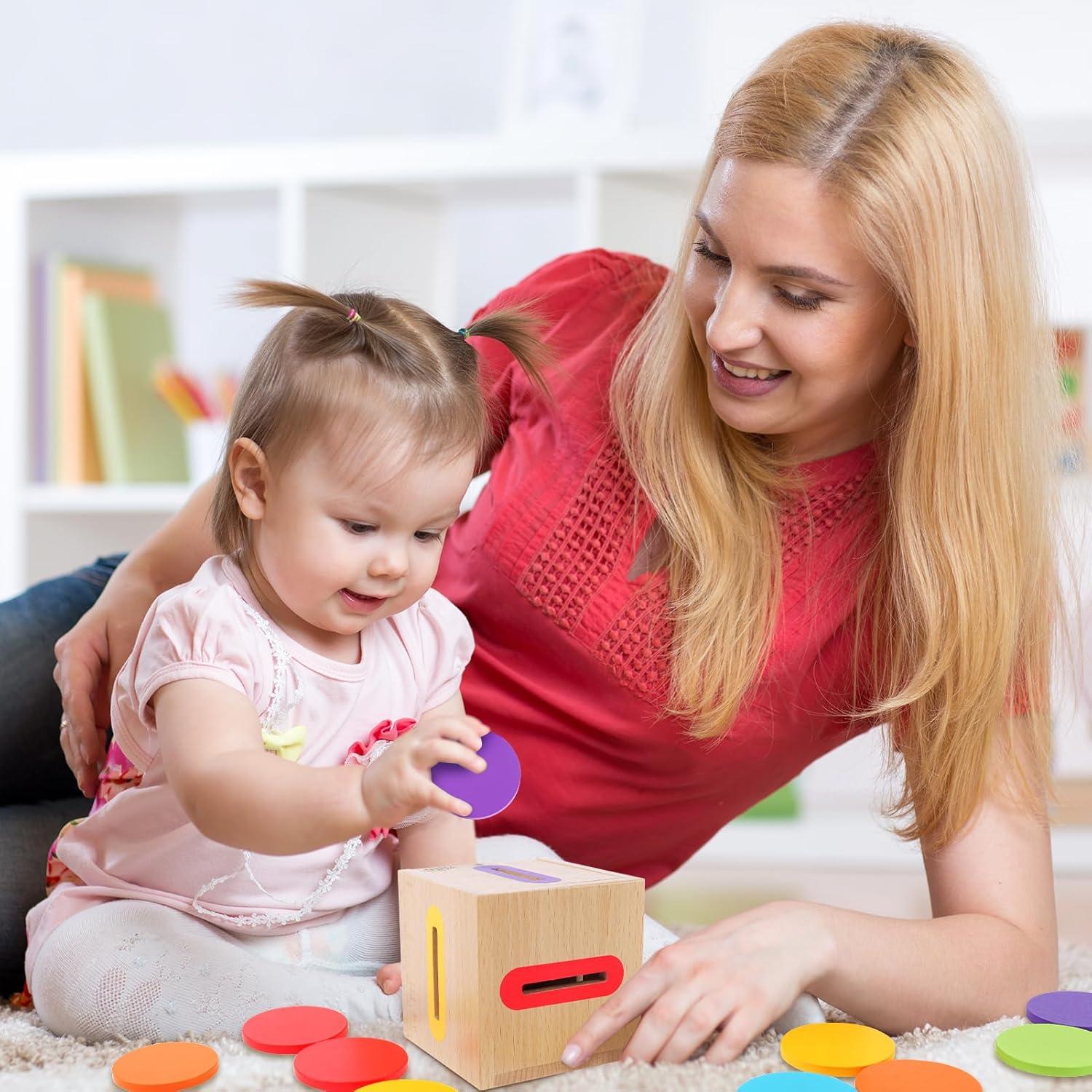 Juguete Montessori de Clasificación de Colores de Madera 9.4cm